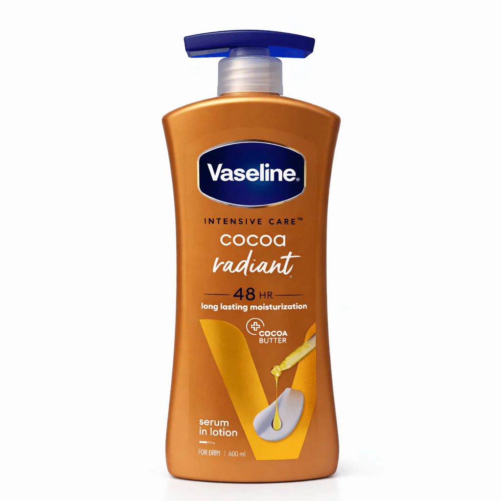 لوشن فازلين كاكاو راديانت لترطيب الجسم – 600 مل | Vaseline Intensive Care Cocoa Radiant Body Lotion – 600 ml