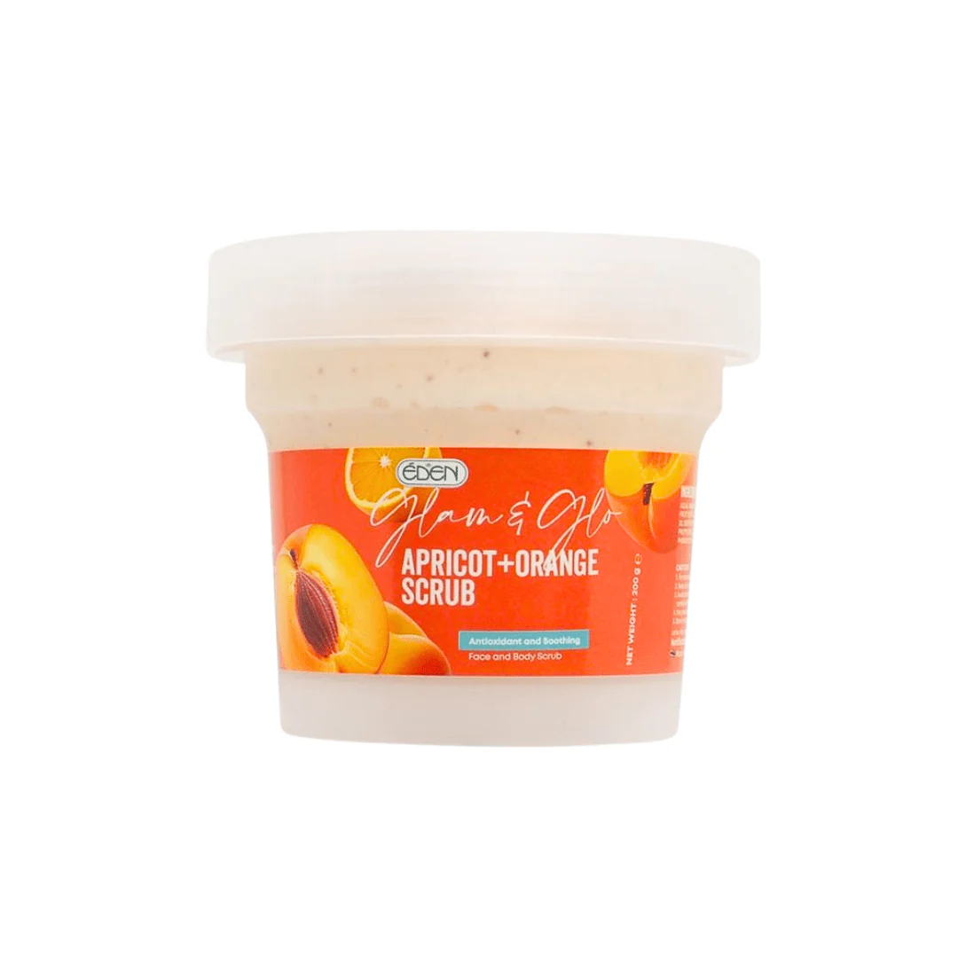 سكراب للجسم بالخوخ والبرتقال ايدن - 200غرام | Eden glam & glow apricot & orange body scrub - Image 2