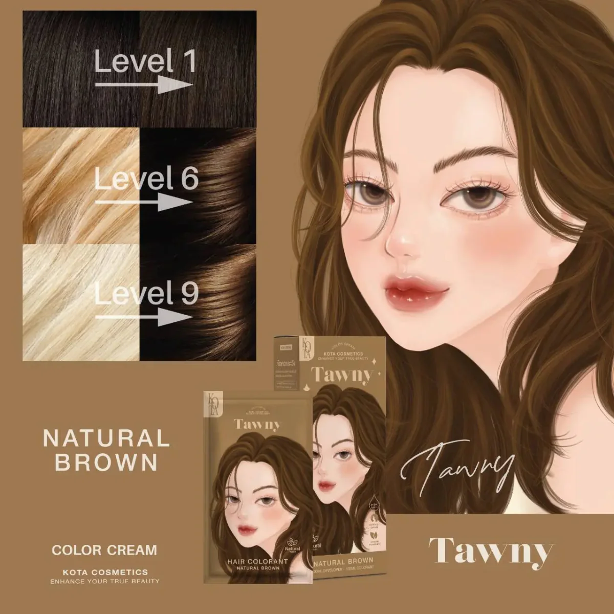 صبغة شعر لون بني طبيعي كوتا | Kota TAWNY – NATURAL BROWN - Image 4
