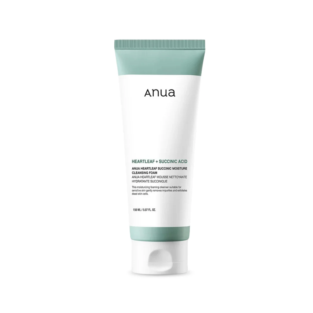 انوا غسول هارتليف والسوكسينيك - 150مل | Anua Heartleaf Succinic Moisture Cleansing Foam