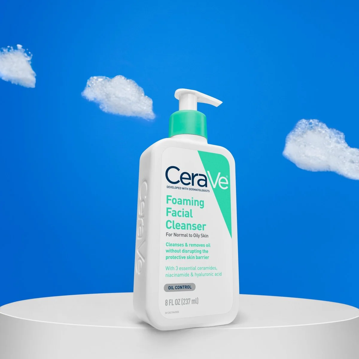 غسول سيرافي للبشرة الدهنية والعادية - 237مل | CeraVe Gentle Foaming Facial Cleanser - Image 3
