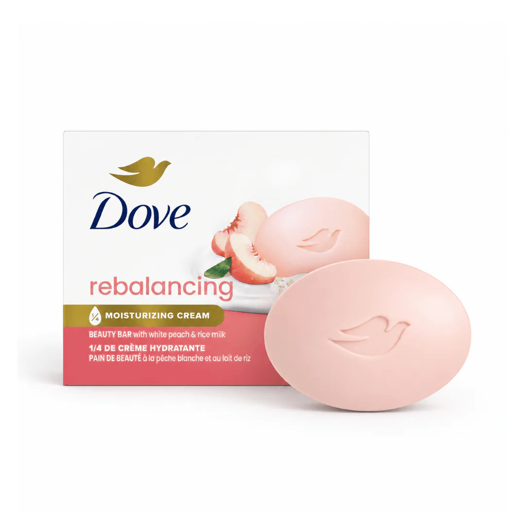 صابونة دوف بالخوخ و حليب الارز| Dove rebalancing beauty bar
