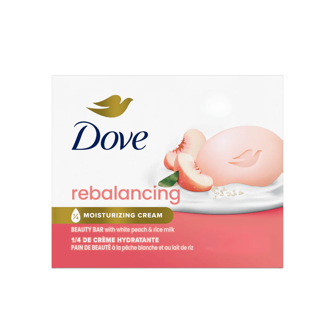 صابونة دوف بالخوخ و حليب الارز| Dove rebalancing beauty bar - Image 2