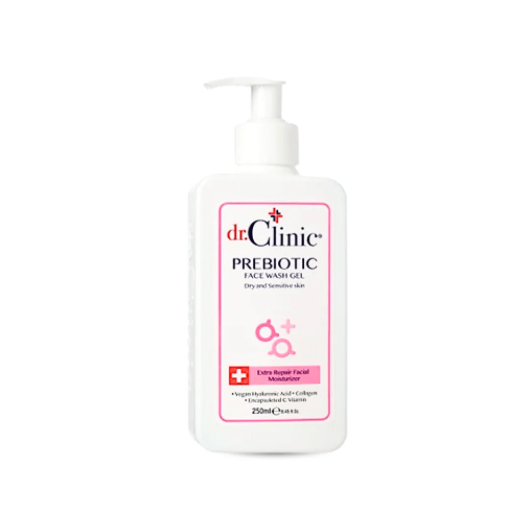 غسول للبشرة الجافة دكتور كلينك 250مل | Dr.clinic Prebiotic Face Wash Gel For Dry & Sensitive Skin