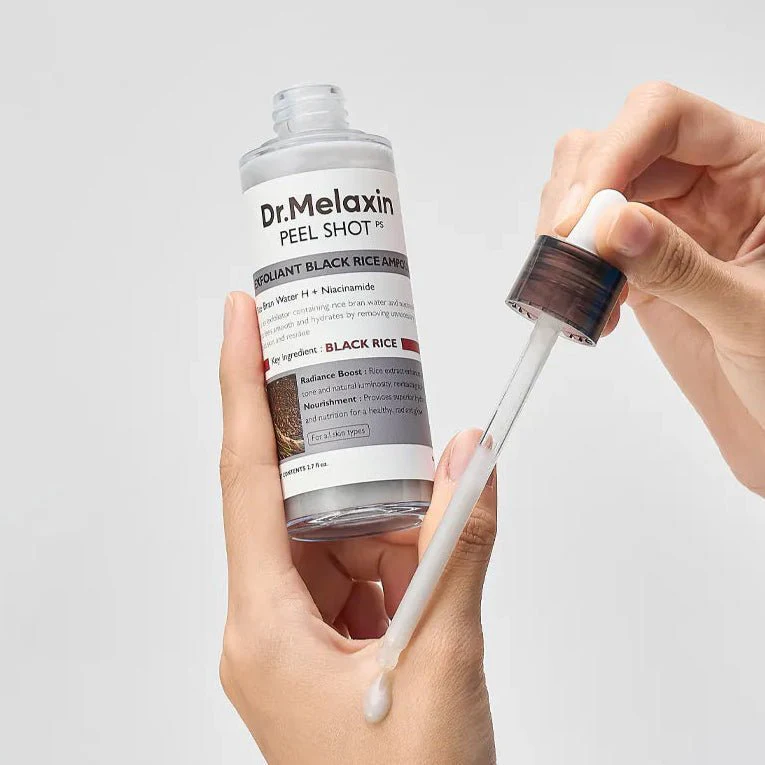 سيروم مقشر الارز الاسود دكتور ميلاكسين - 80مل | Dr.melaxin peel shot exfoliant black rice ampoule - Image 3