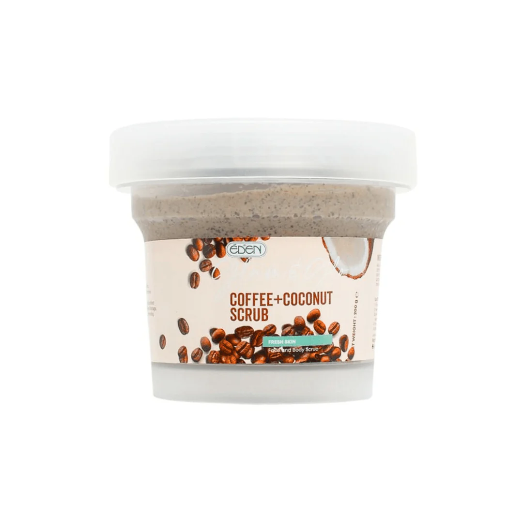 سكراب للجسم بالقهوة وجوز الهند ايدن - 200غرام | Eden glam & glow coffee & coconut body scrub