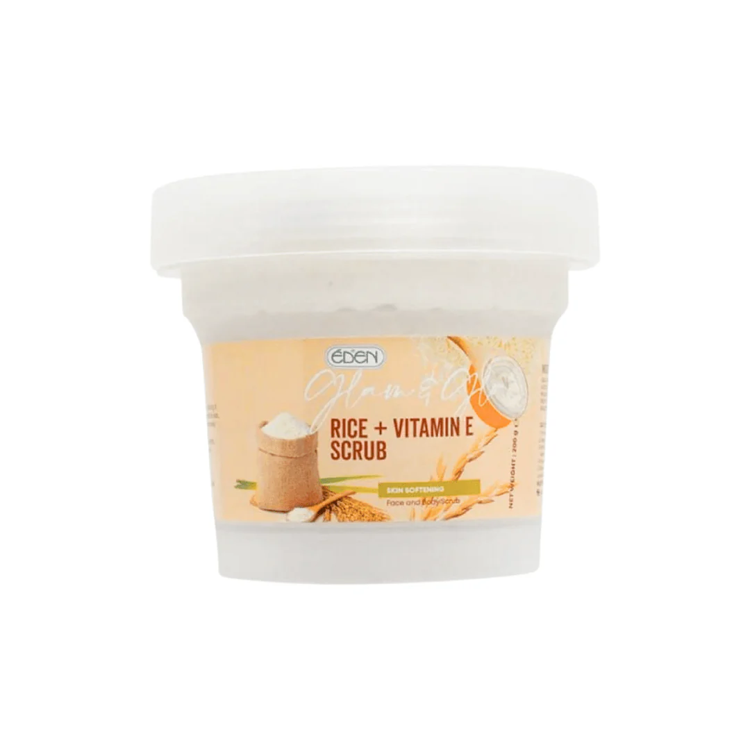 سكراب للجسم بالارز ايدن - 200غرام | Eden glam & glow rice & vitamin e body scrub - Image 2
