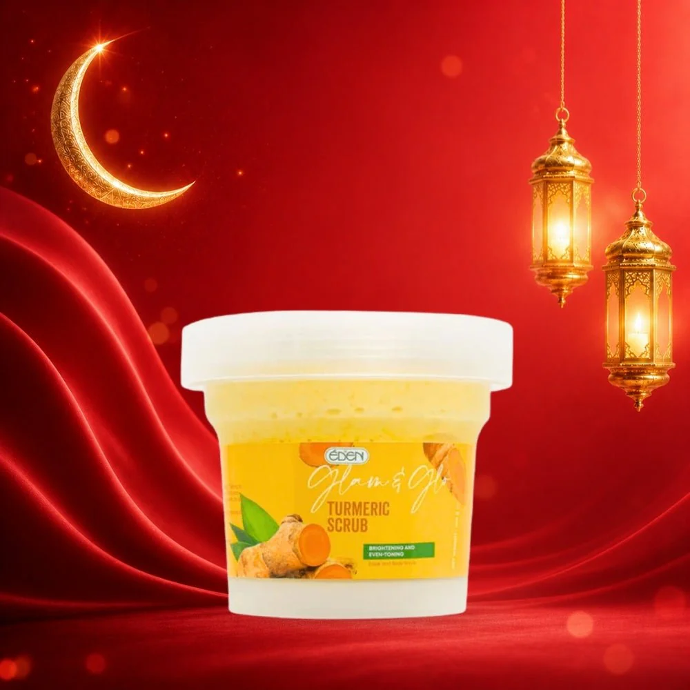 سكراب للجسم بالكركم ايدن - 200غرام | Eden glam & glow turmeric body scrub