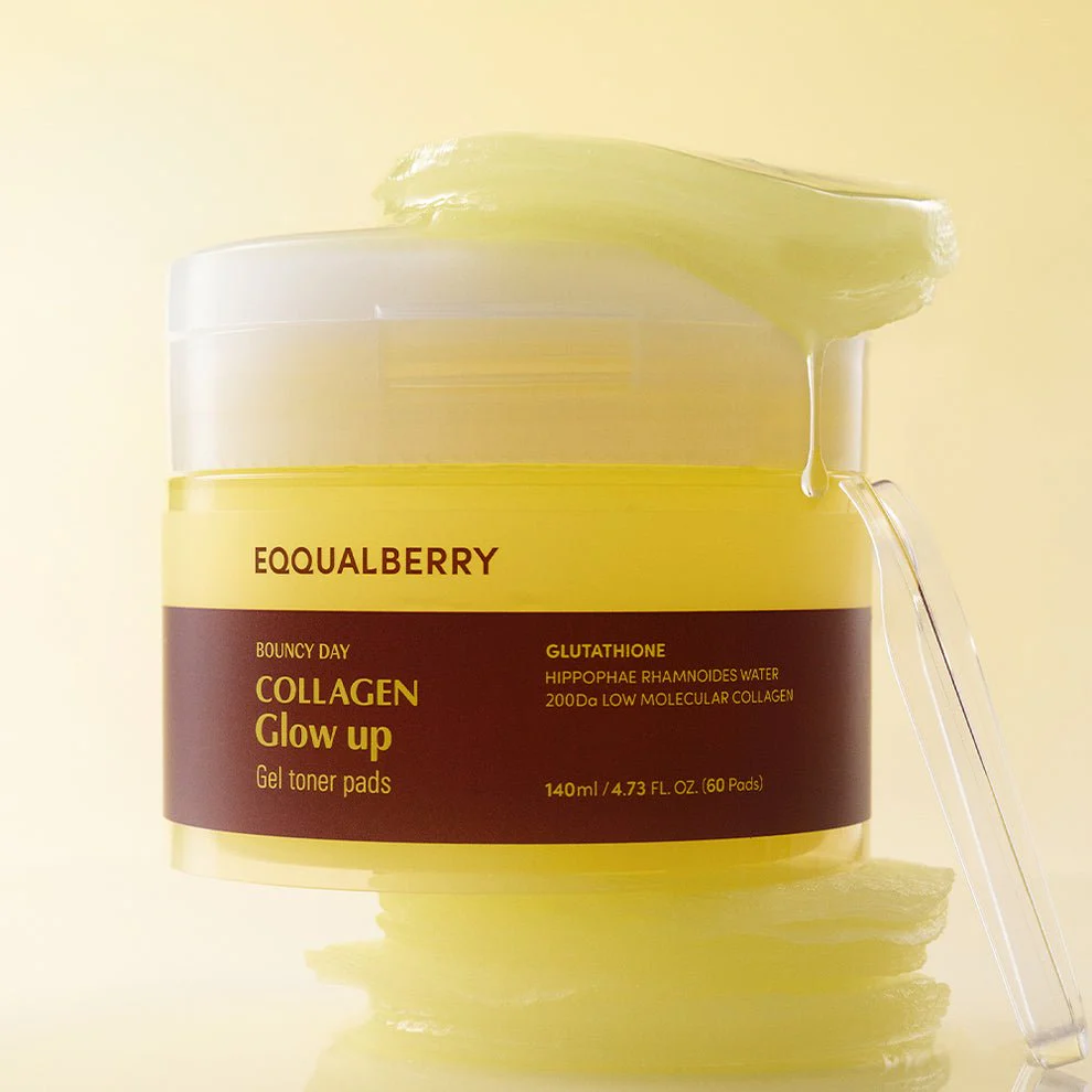 بادات كولاجين ايكول بيري - 140مل | EqqualBerry collagen glow up gel toner pads - Image 2