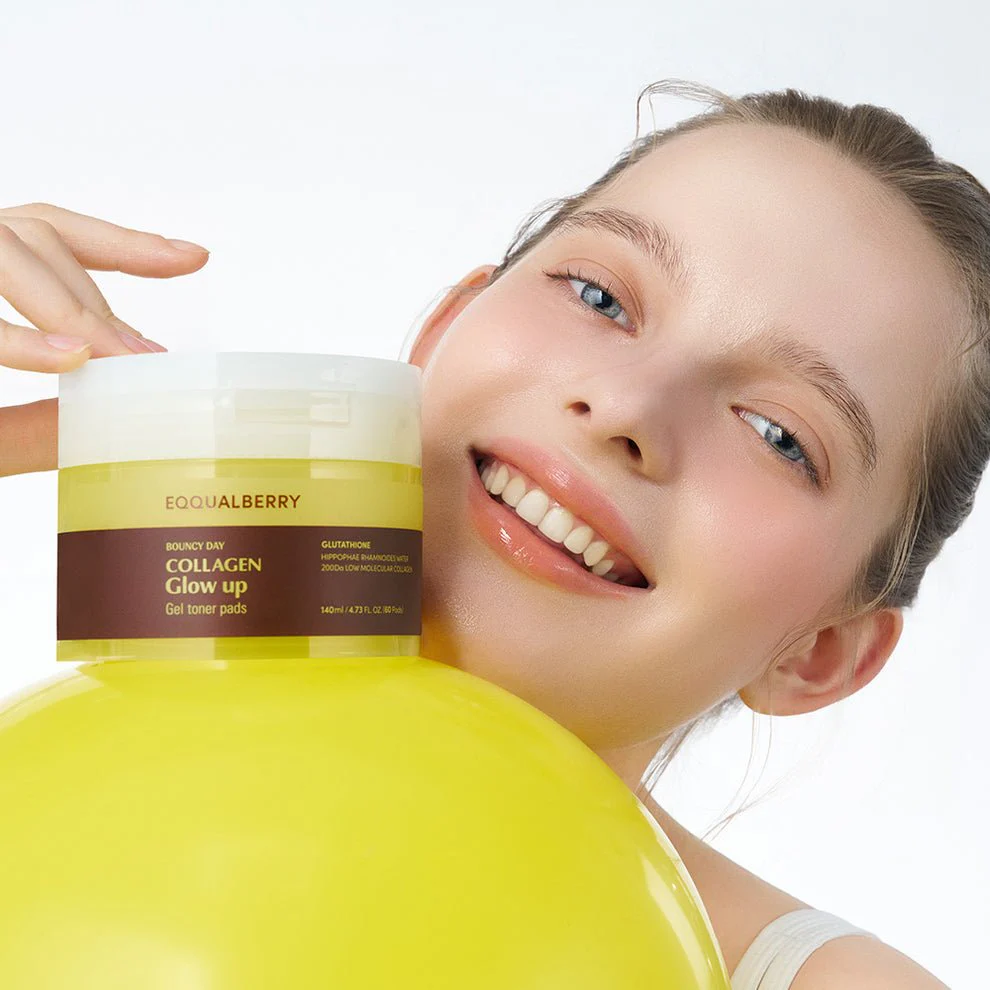 بادات كولاجين ايكول بيري - 140مل | EqqualBerry collagen glow up gel toner pads - Image 4