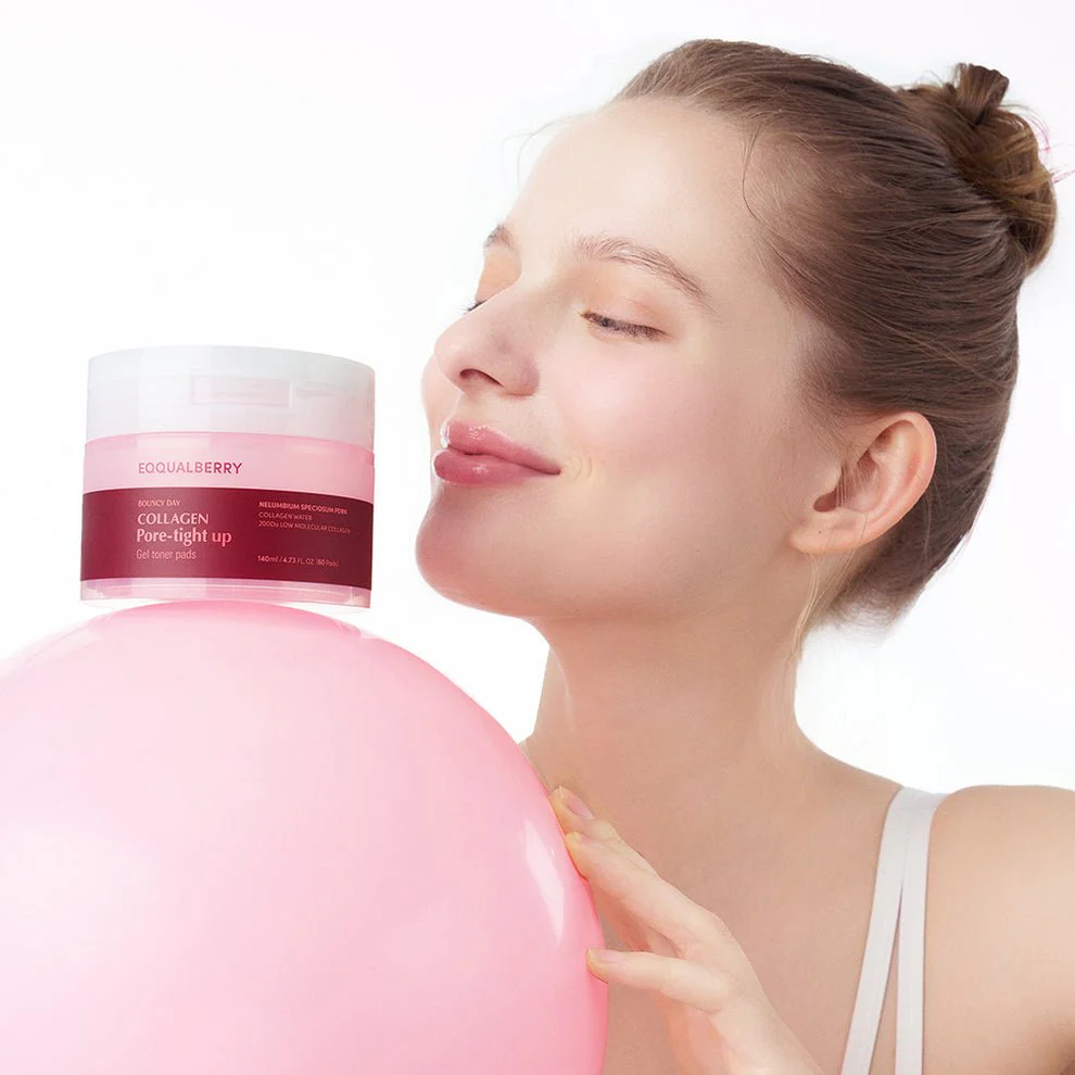 بادات تصغير المسام ايكول بيري - 140مل | EqqualBerry collagen pore tight up gel toner pads - Image 5