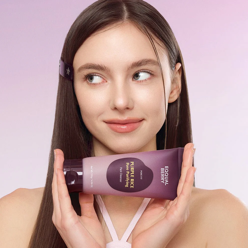 غسول و ماسك الارز البنفسجي ايكول بيري - 130غرام | EqqualBerry purple rice pore purifying pack cleanser - Image 4