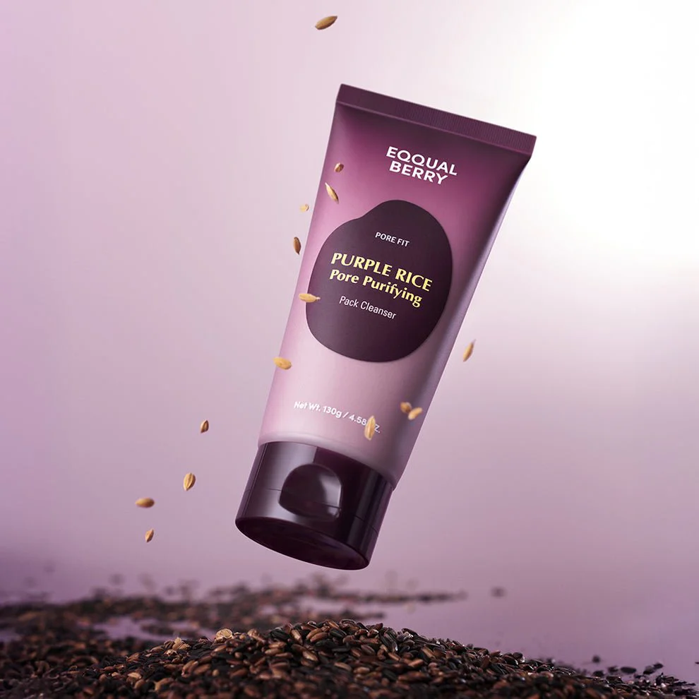 غسول و ماسك الارز البنفسجي ايكول بيري - 130غرام | EqqualBerry purple rice pore purifying pack cleanser - Image 6