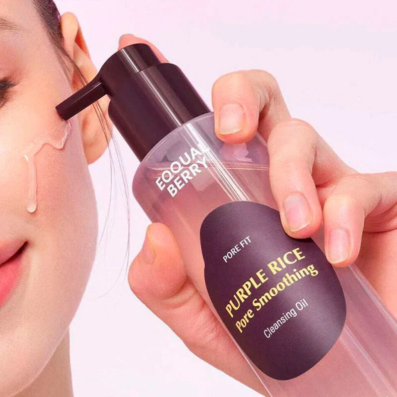 غسول زيتي الارز البنفسجي ايكول بيري - 200مل | EqqualBerry purple rice pore smoothing cleansing oil - Image 3
