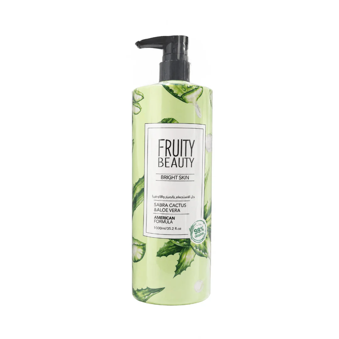 غسول جسم فروتي بالصبار - 1000مل | Fruity Beauty bright skin sabra cactus & aloe vera shower gel