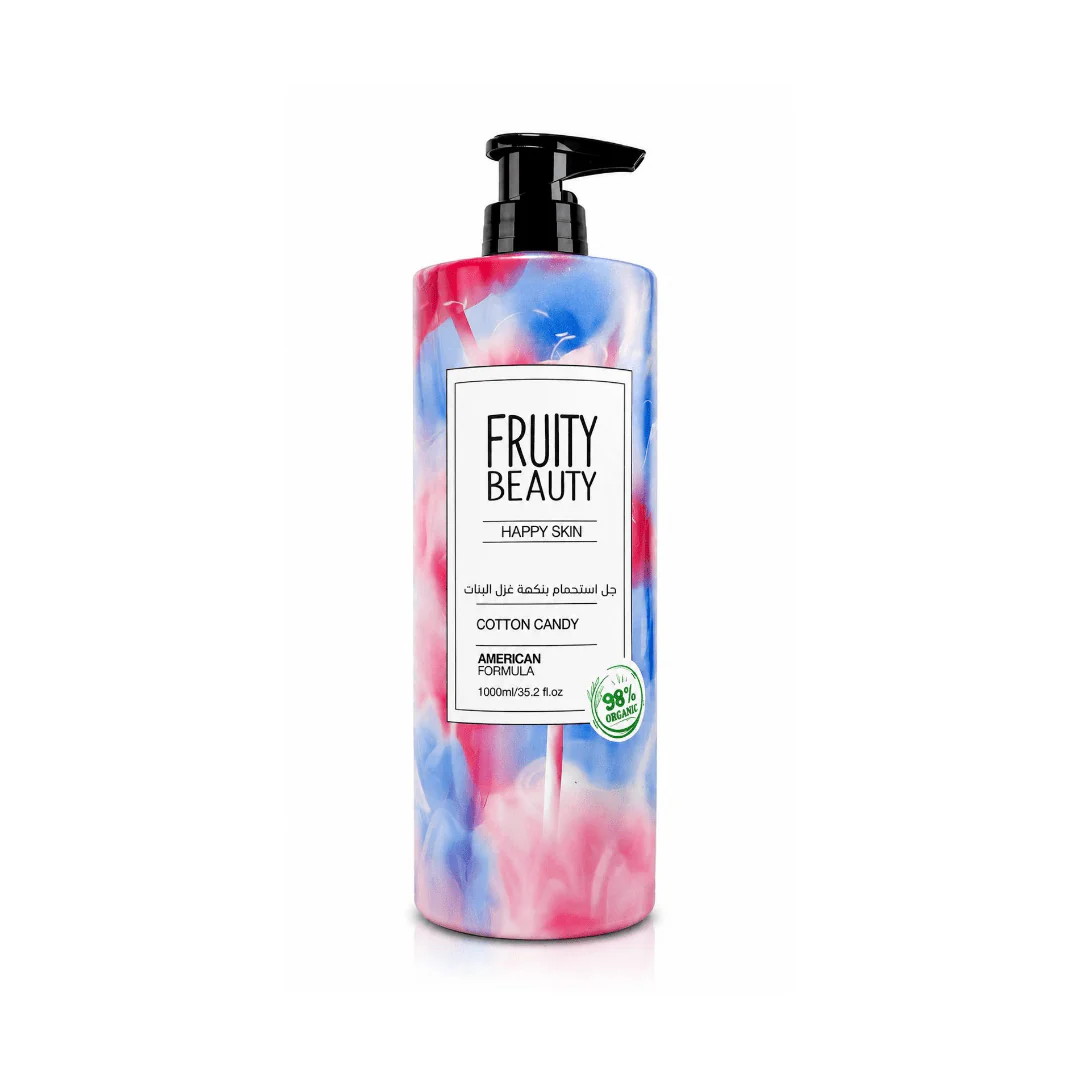 غسول جسم فروتي كوتن كاندي - 1000مل | Fruity Beauty happy skin cotton candy shower gel