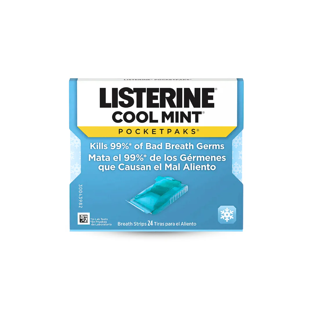 شرائح فم منعشة للنفس ليسترين | Listerine Pocketpaks 24 Breath Strips