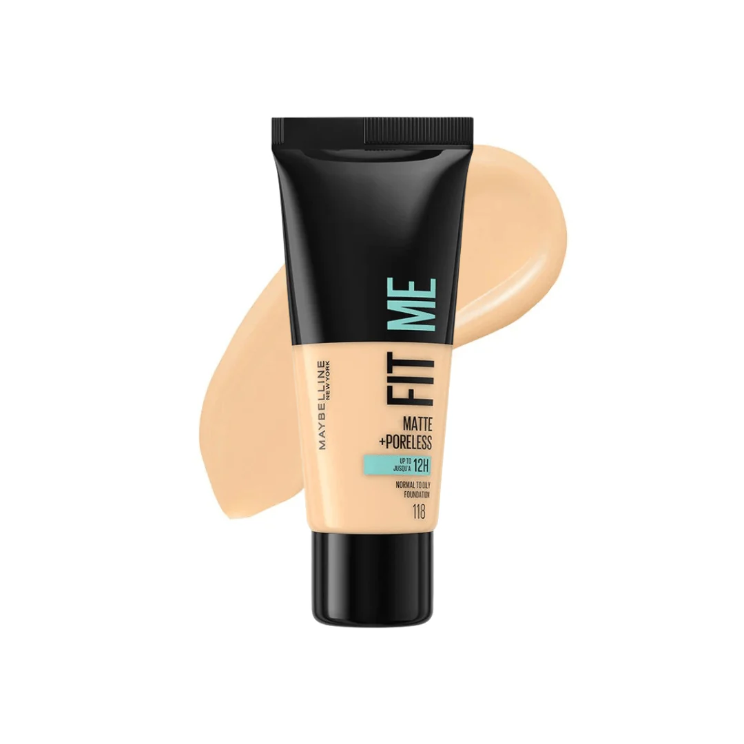 فاونديشن فت مي مايبلين درجة 118 | Maybelline fit me matte + poreless normal to oily foundation 118