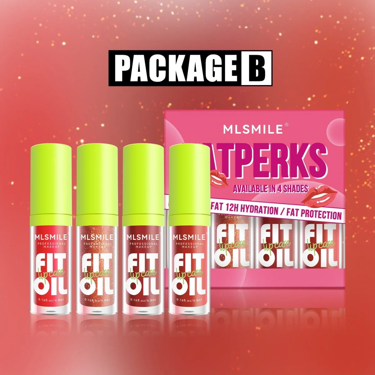 سيت ليب كلوس سمايل | Mlsmile Fatperks 4 Color Lipgloss - Image 5