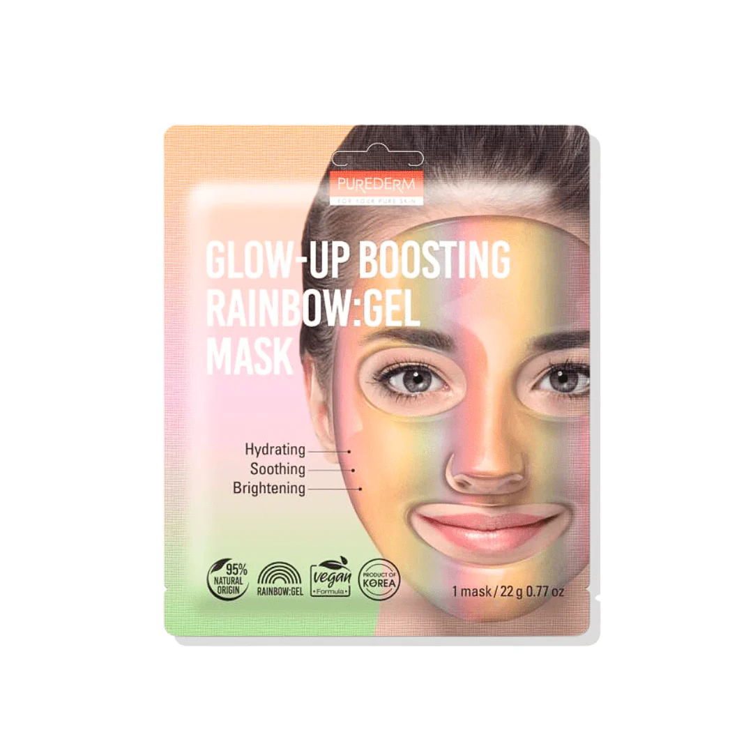 ماسك رينبو للوجه بيورديرم | Purederm Glow Up Boosting Rainbow Gel Mask