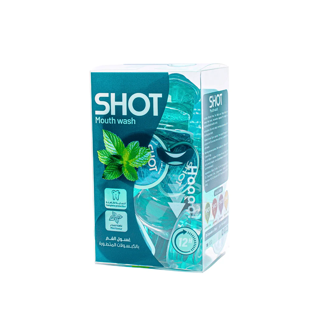 كبسولات غسول فم بالنعناع | Shot mouth wash blue