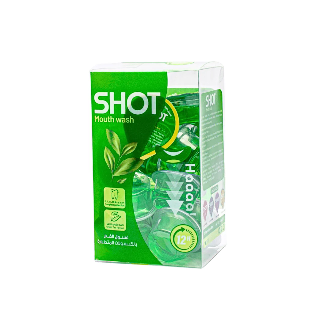 كبسولات غسول فم بالشاي الاخضر | Shot mouth wash green