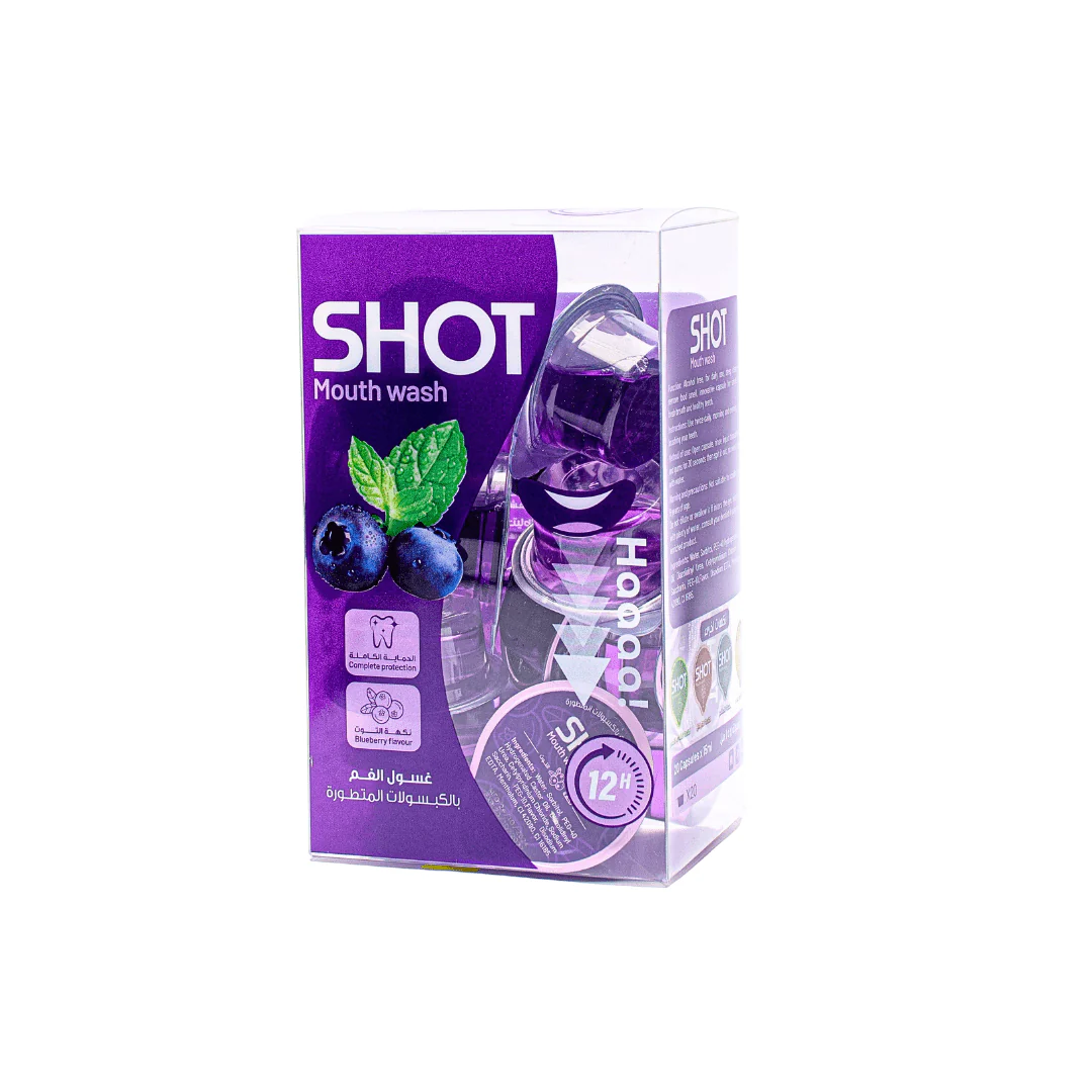 كبسولات غسول فم بالتوت | Shot mouth wash purple
