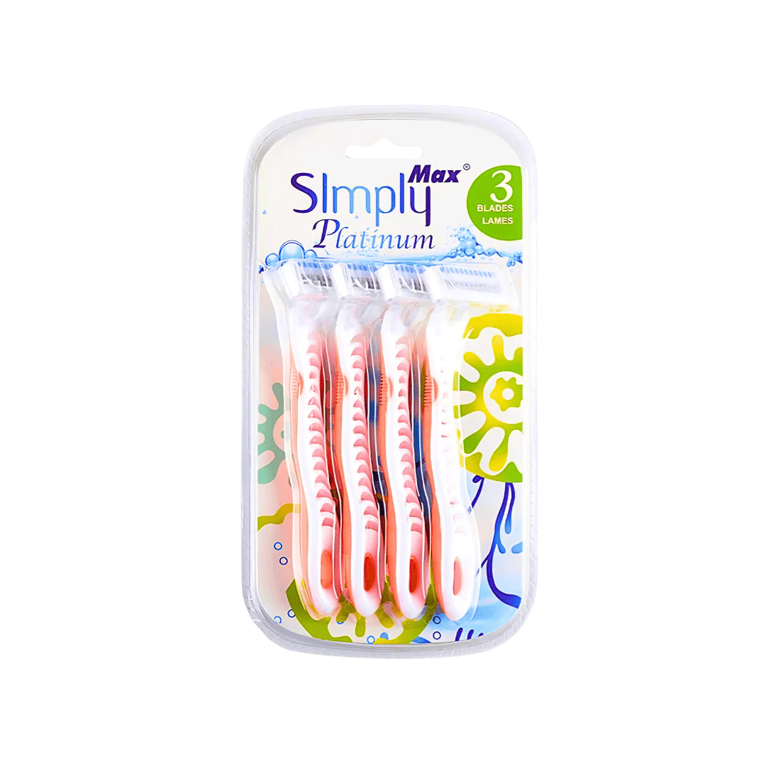 شفرات حلاقة سمبلي ماكس الرباعية | Simply max platinum 4 razors