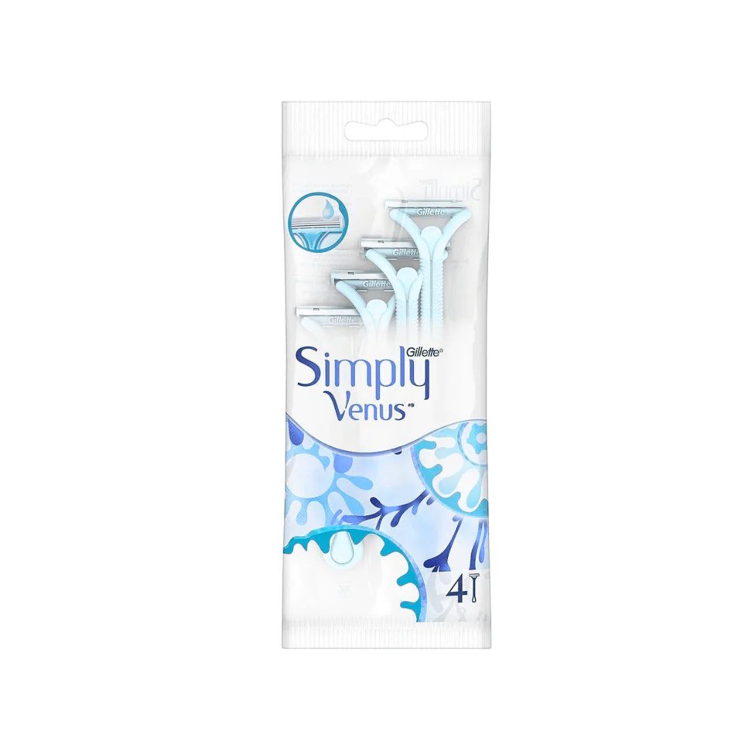 سيت شفرات رباعي فينوس | Simply venus smooth with a touch of aloe razors