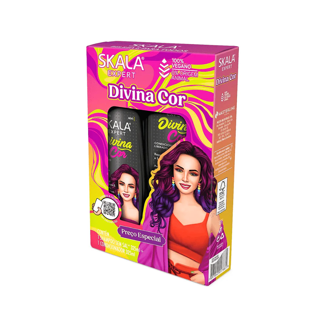 شامبو + كوندشنر  للشعر المصبوغ سكالا - 325مل | Skala expert divina cor shampoo & Conditioner - Image 2