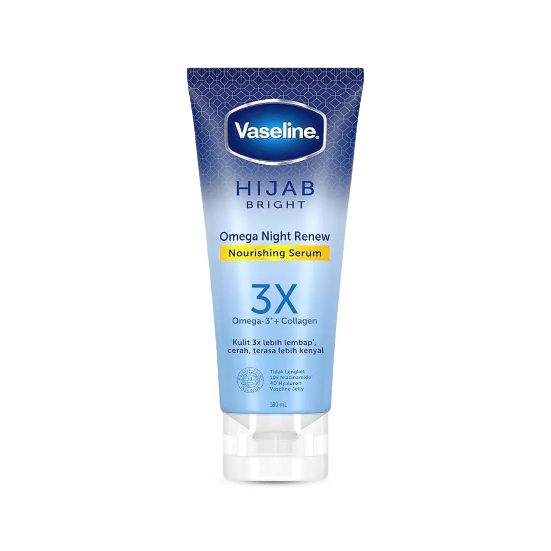 سيروم اوميغا ليلي فازلين - 180مل | Vaseline Hijab Bright Omega Night Renew Nourishing Serum